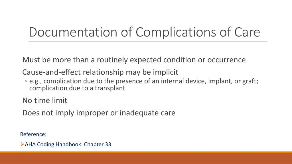 documentation of complications of care 1