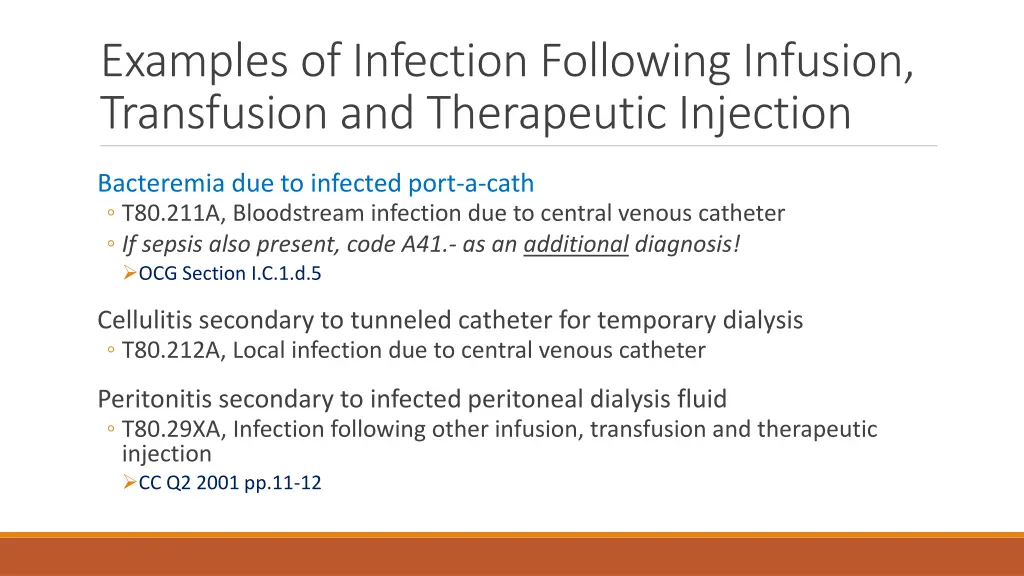 examples of infection following infusion