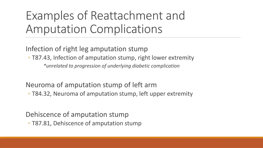 examples of reattachment and amputation