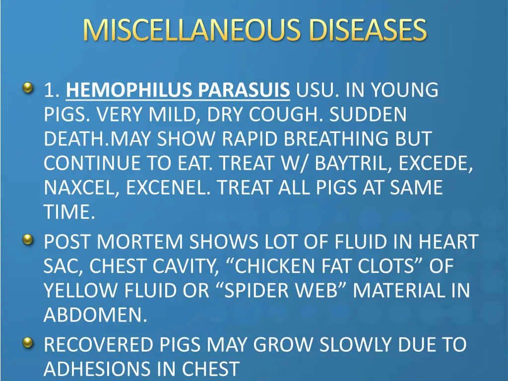 miscellaneous diseases