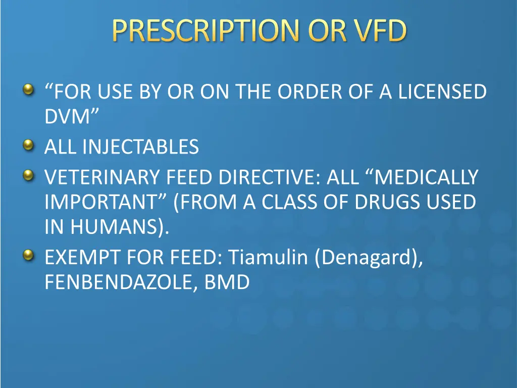 prescription or vfd