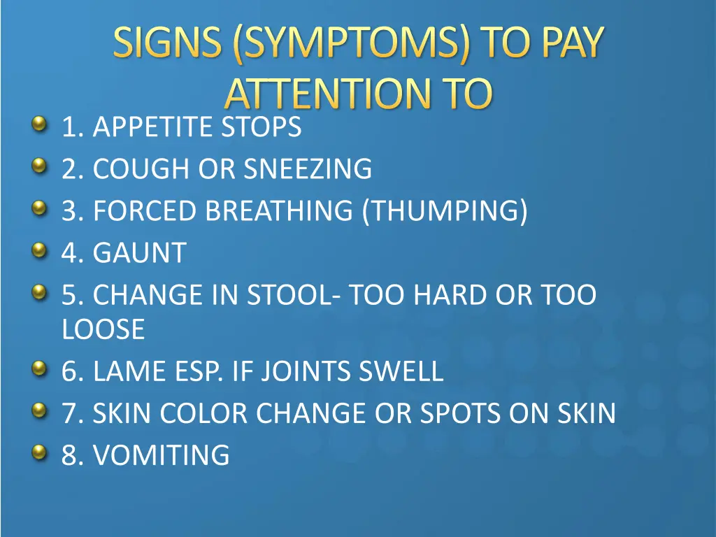 signs symptoms to pay attention to 1 appetite