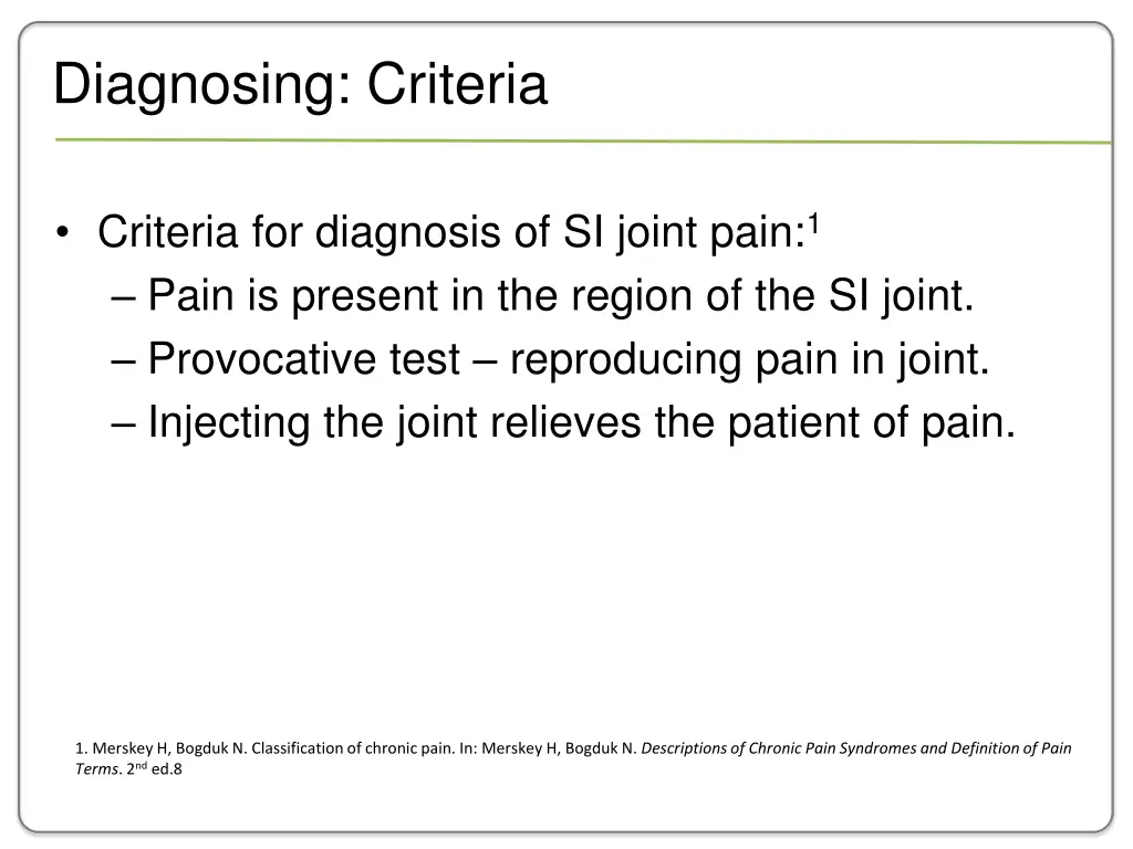 diagnosing criteria