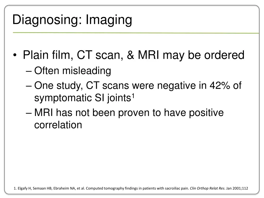 diagnosing imaging