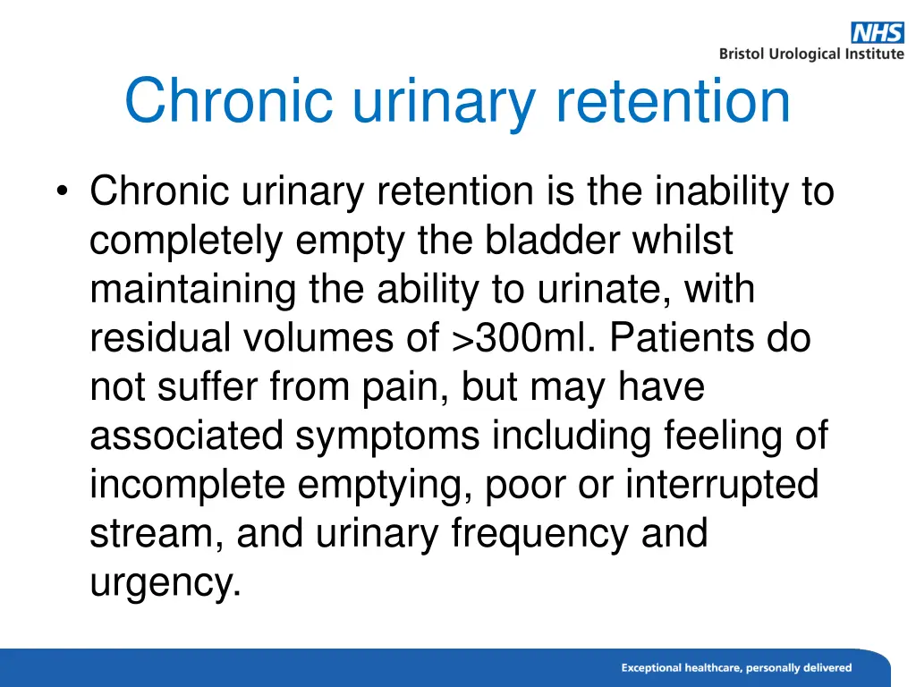 chronic urinary retention