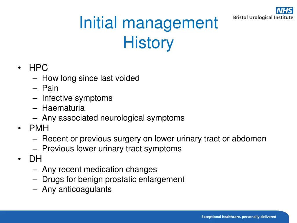 initial management history