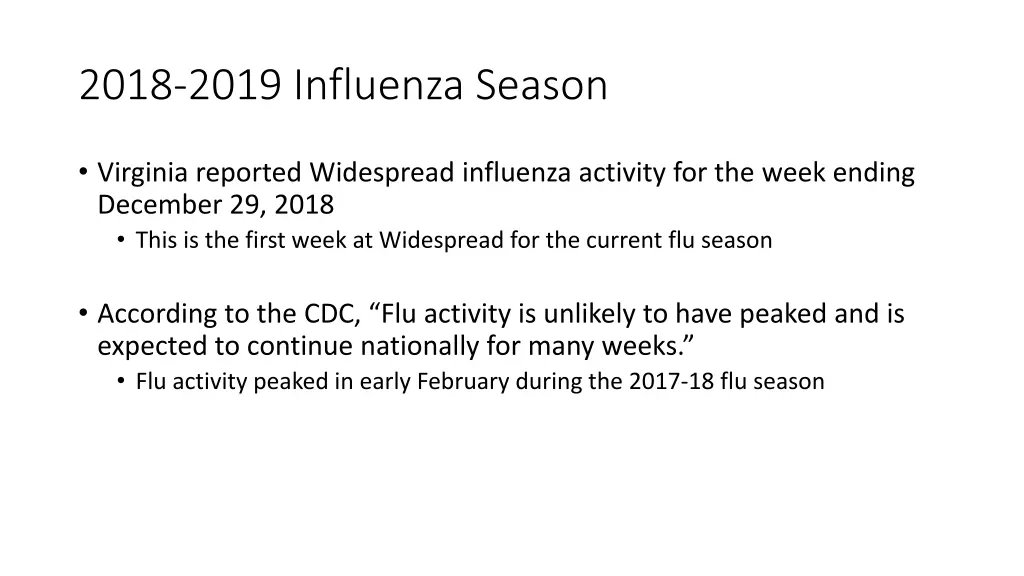 2018 2019 influenza season