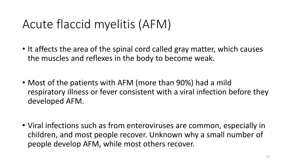 acute flaccid myelitis afm