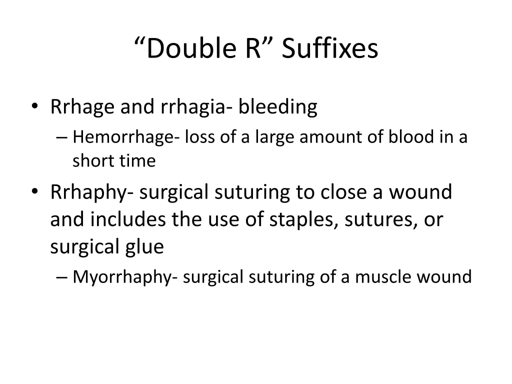 double r suffixes