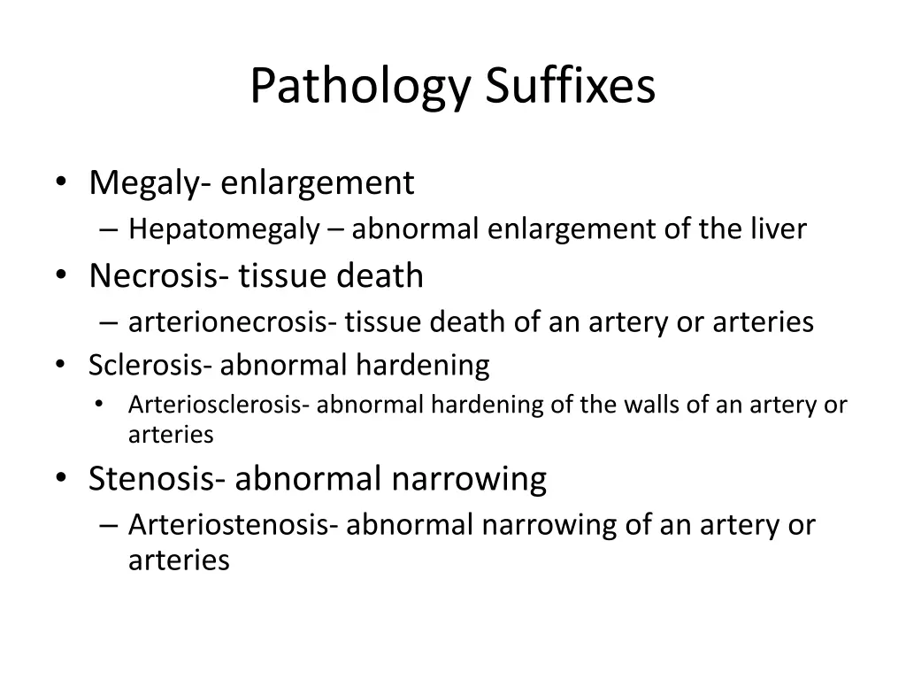 pathology suffixes 1