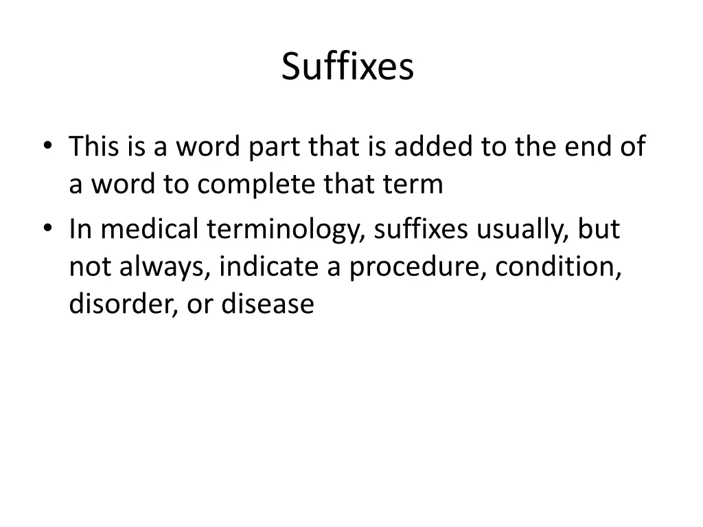 suffixes