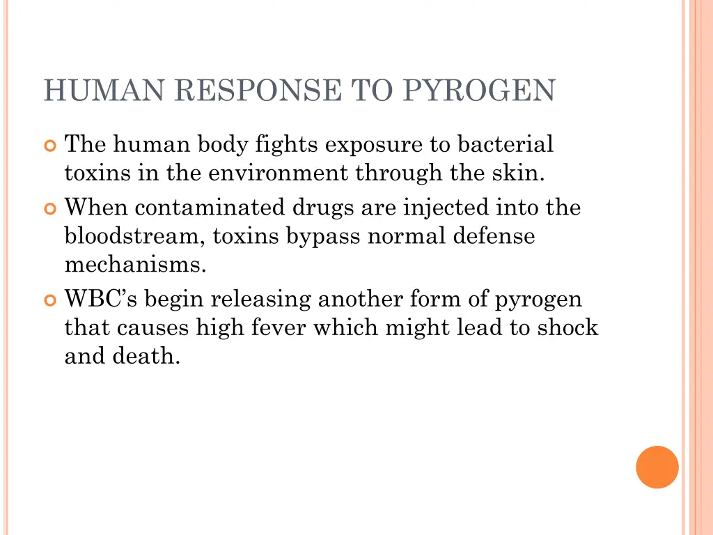 human response to pyrogen