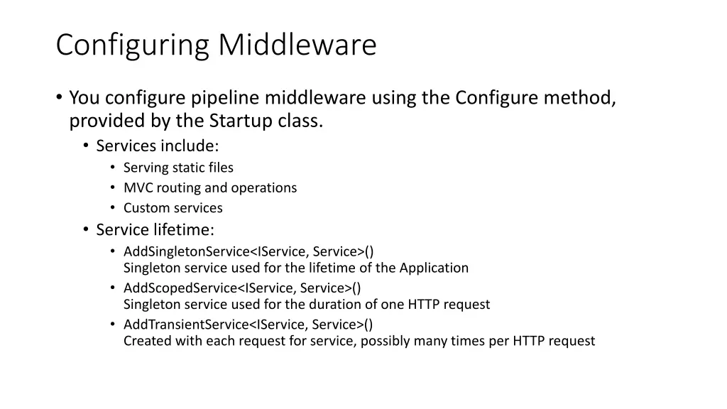 configuring middleware