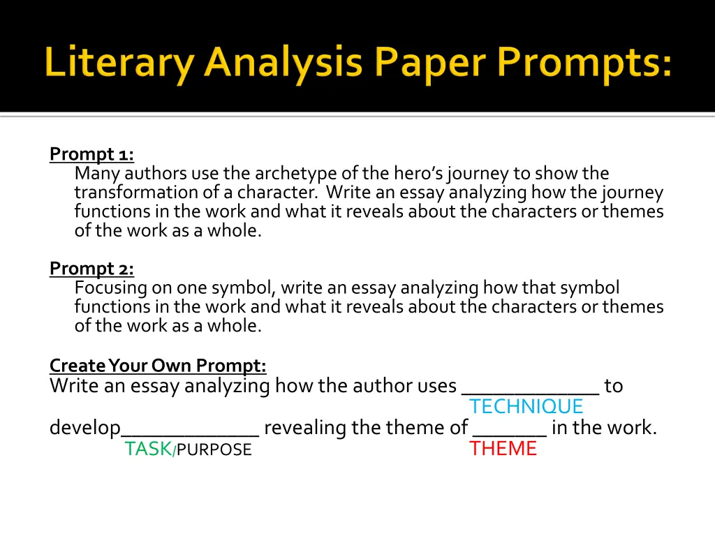 prompt 1 many authors use the archetype