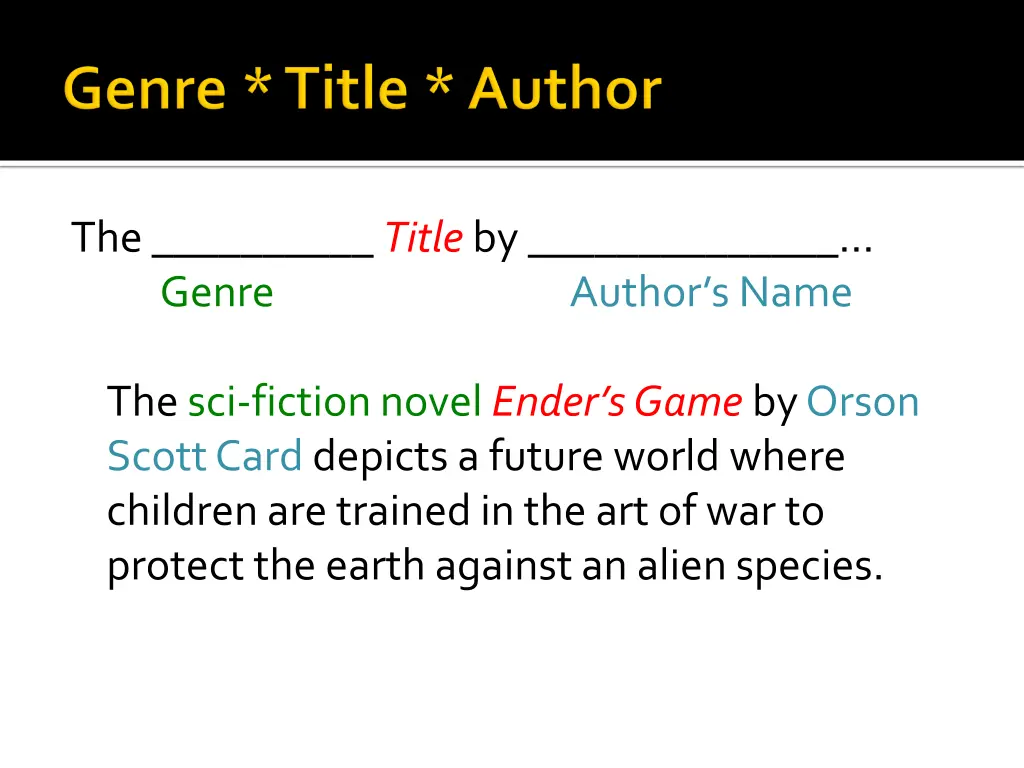 the title by genre