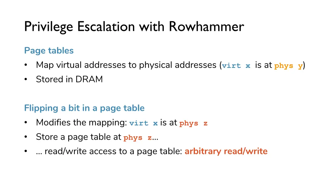 privilege escalation with rowhammer