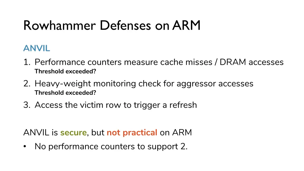 rowhammer defenses on arm 1