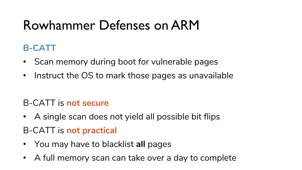 rowhammer defenses on arm 3