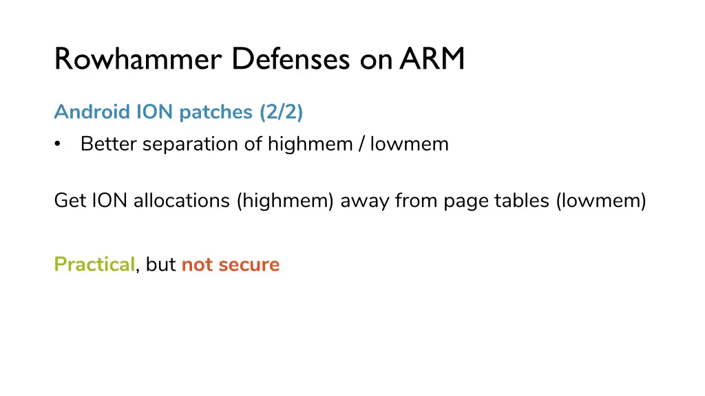 rowhammer defenses on arm 7