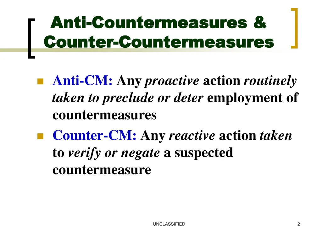 anti anti countermeasures countermeasures counter 1