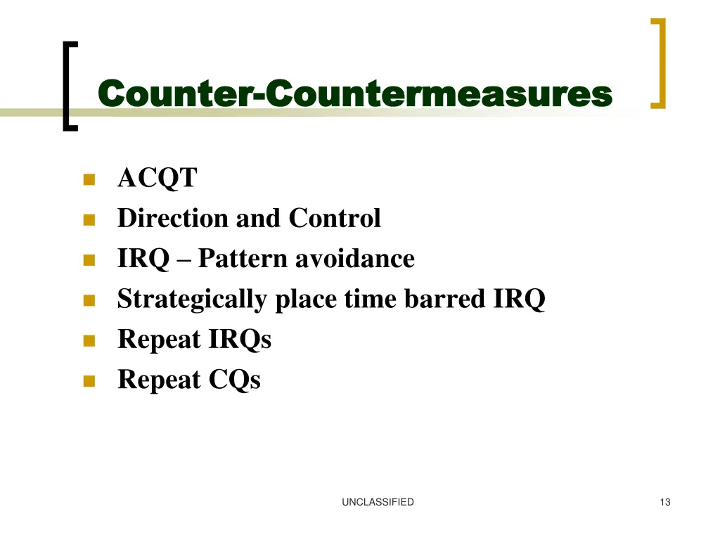 counter counter countermeasures countermeasures