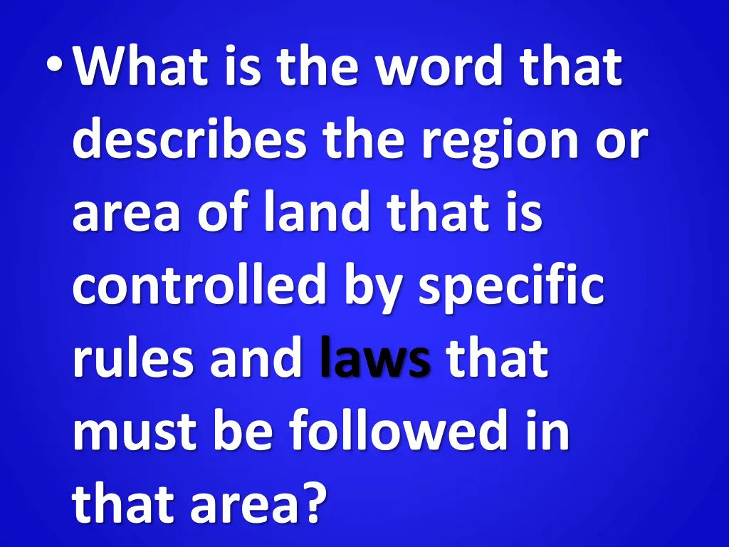 what is the word that describes the region