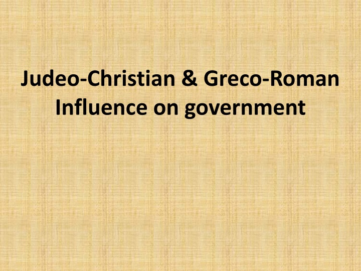 judeo christian greco roman influence