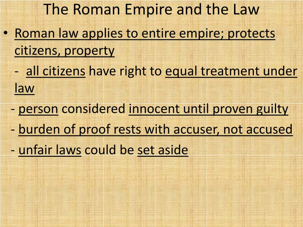 the roman empire and the law roman law applies