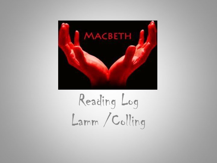 reading log lamm colling