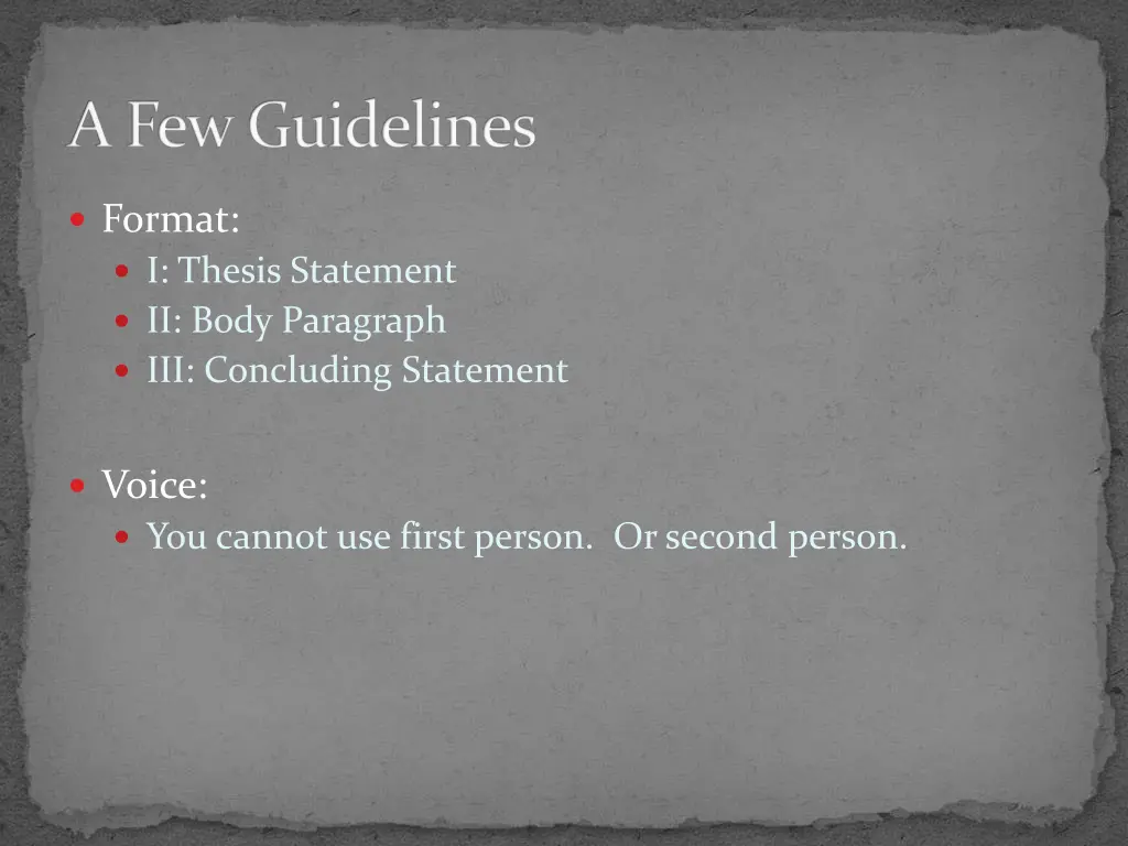 a few guidelines