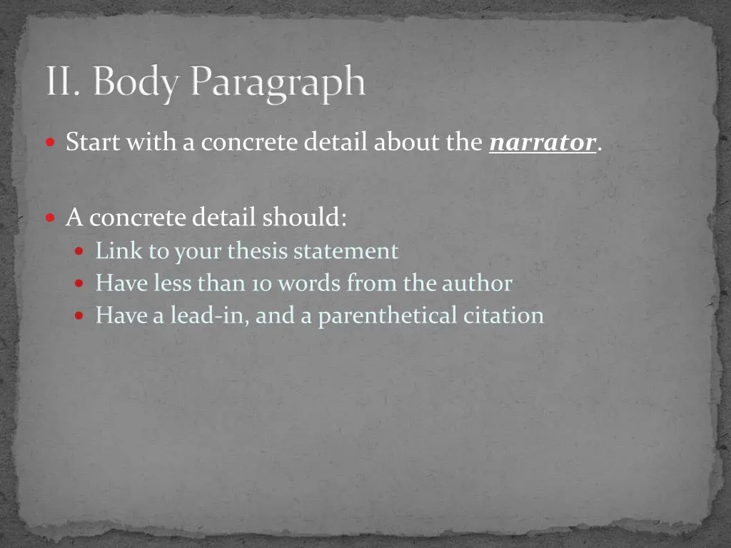 ii body paragraph 1