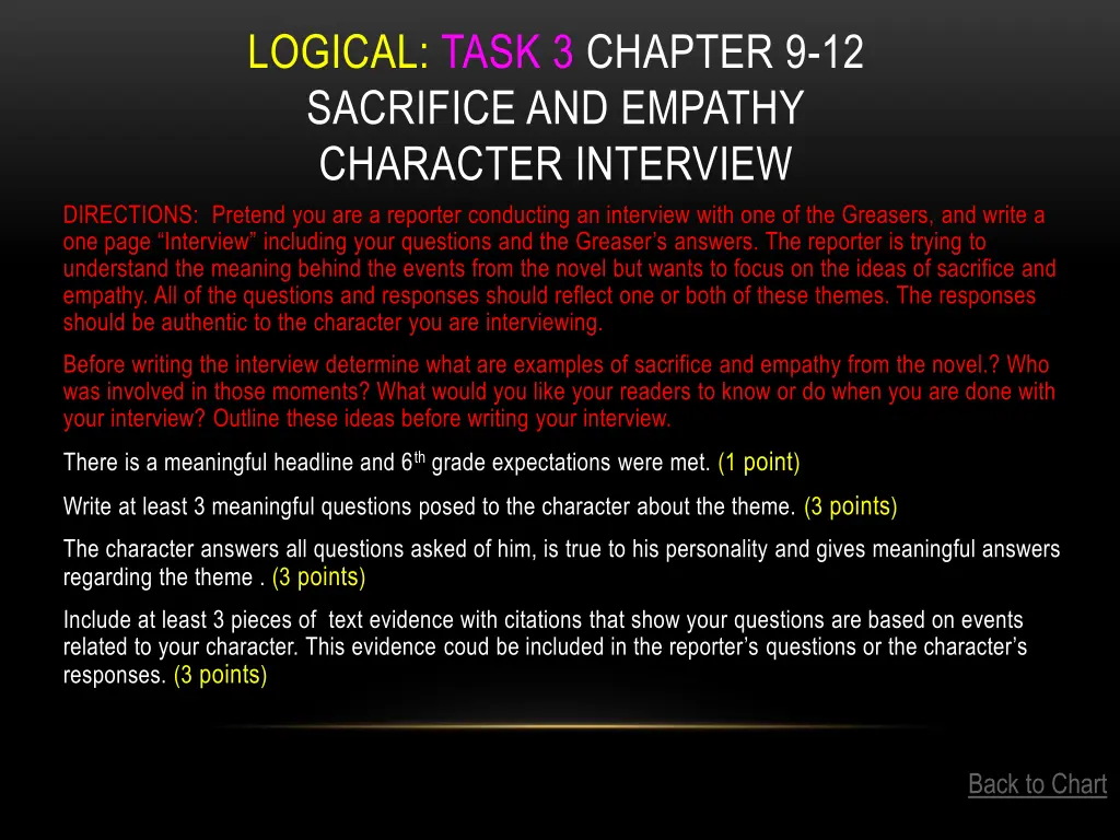 logical task 3 chapter 9 12 sacrifice and empathy