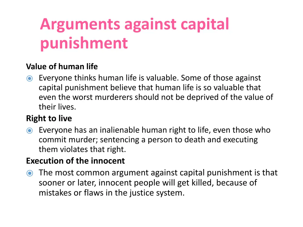 arguments against capital punishment