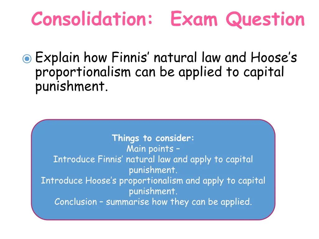 consolidation exam question