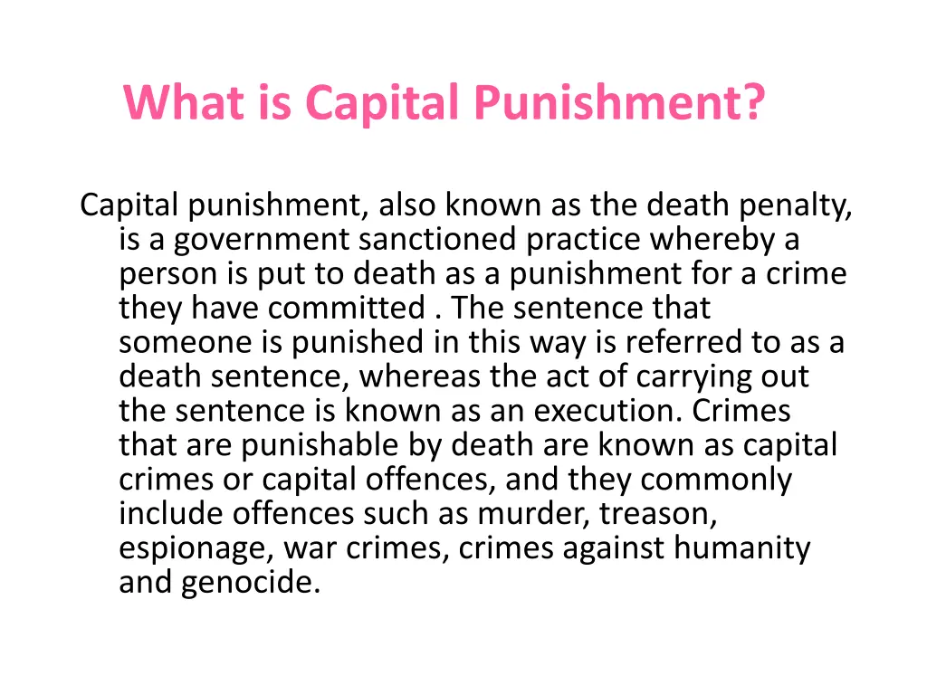 what is capital punishment