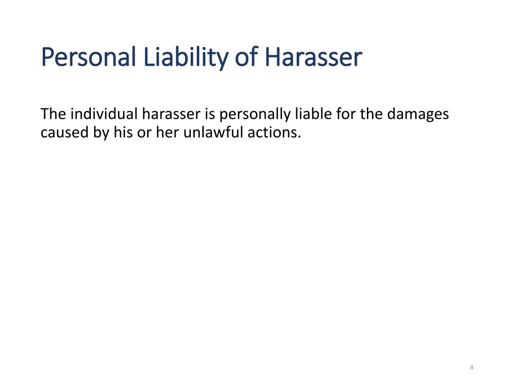 personal liability of harasser personal liability