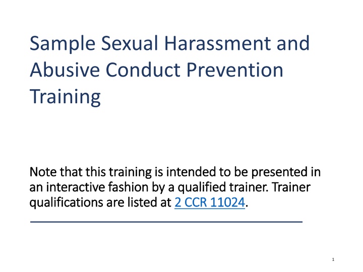 sample sexual harassment and abusive conduct