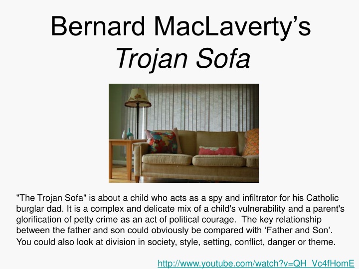 bernard maclaverty s trojan sofa