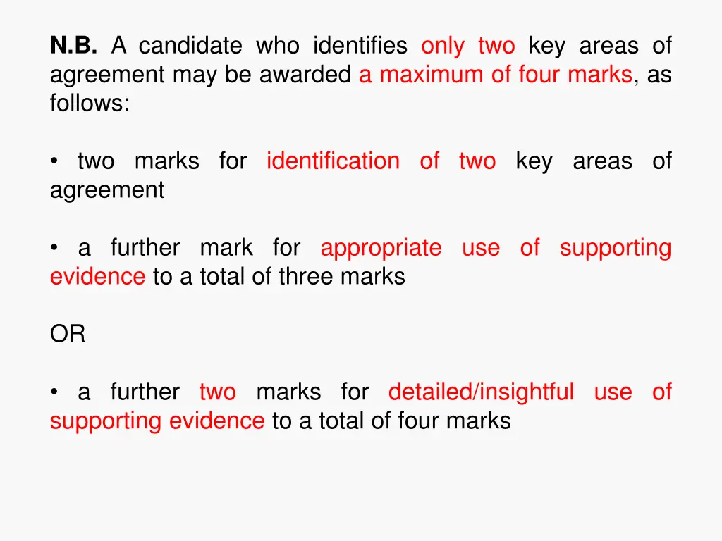 n b a candidate who identifies only two key areas