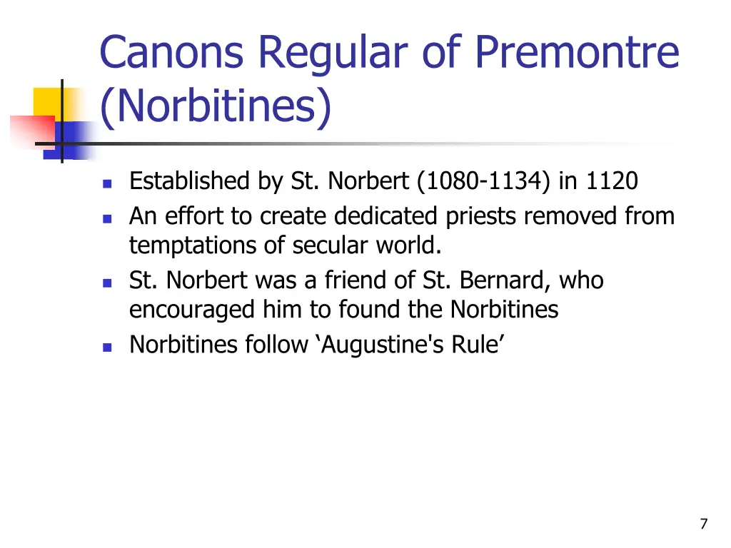 canons regular of premontre norbitines