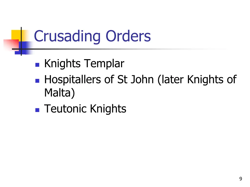 crusading orders