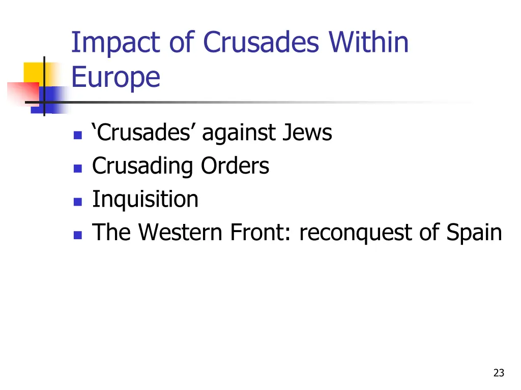 impact of crusades within europe