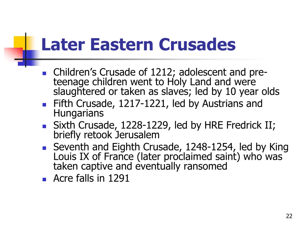 later eastern crusades