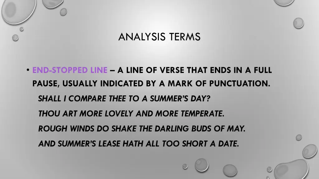 analysis terms