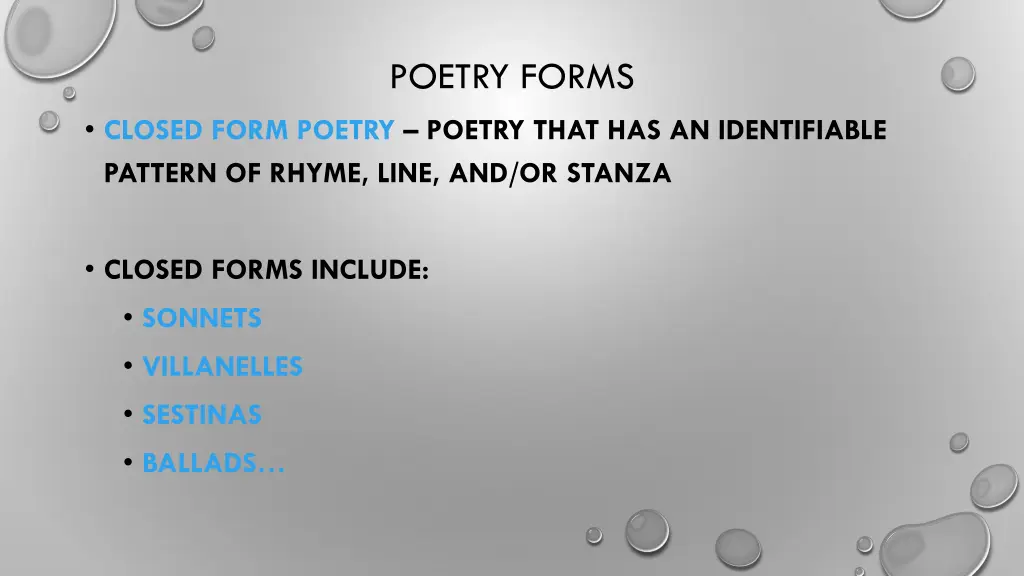 poetry forms