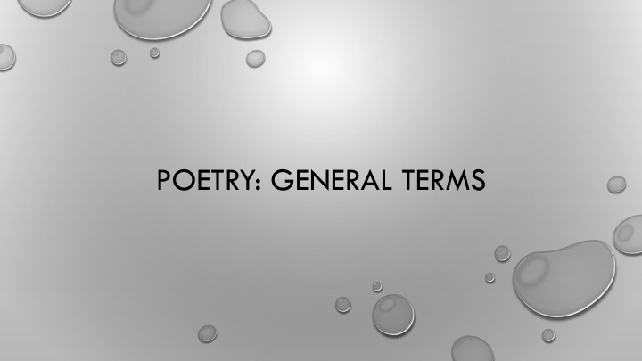 poetry general terms