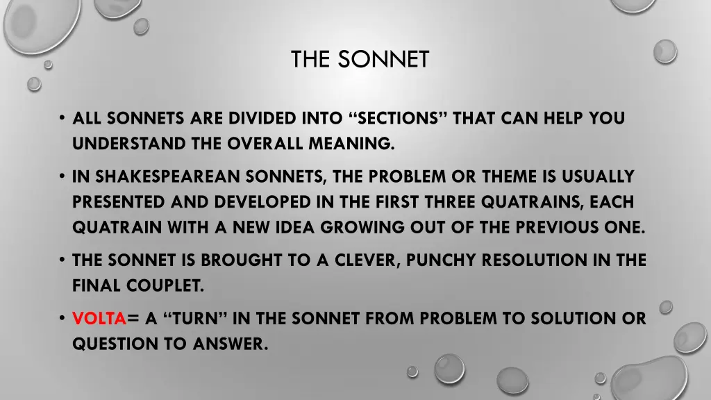 the sonnet