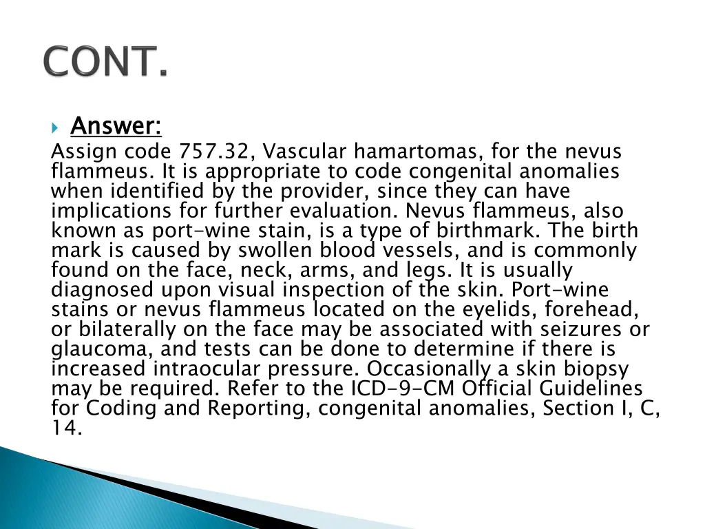 answer assign code 757 32 vascular hamartomas