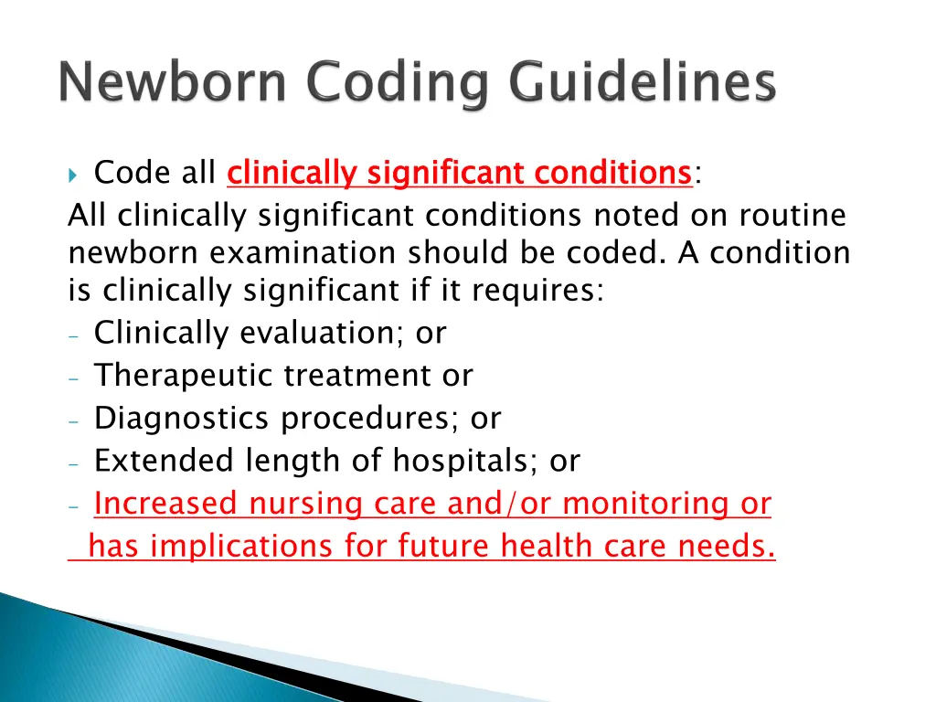 code all clinically significant conditions