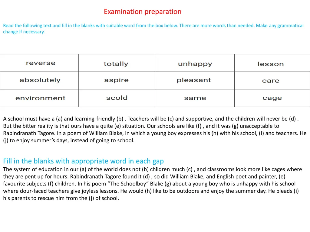 examination preparation